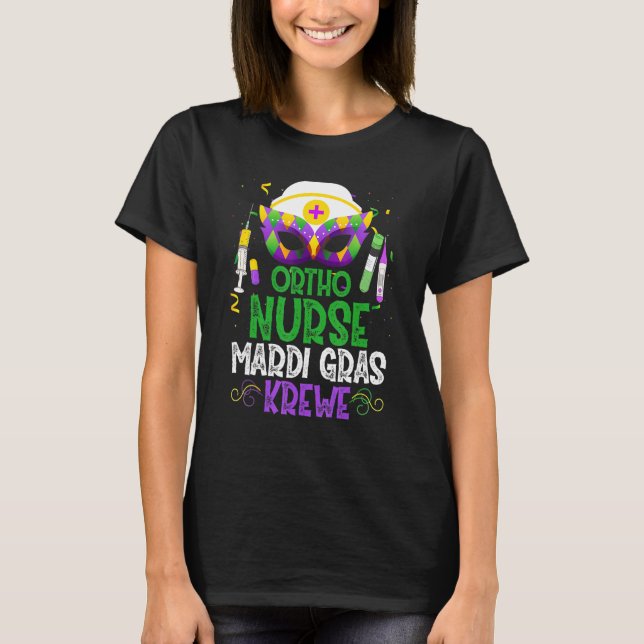 Funny Ortho Nurse Krewe Mask Mardi Gras Carnival P T Shirt (Framsida)