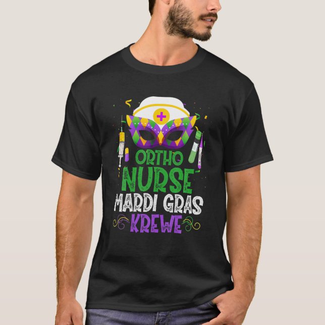 Funny Ortho Nurse Krewe Mask Mardi Gras Carnival P T Shirt (Framsida)