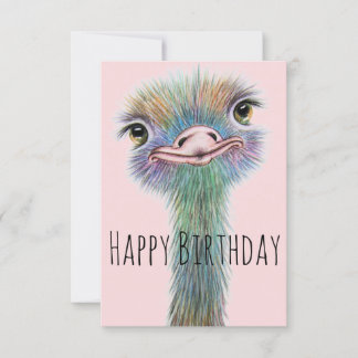 Funny Ostrich Anpassade Birthday Card
