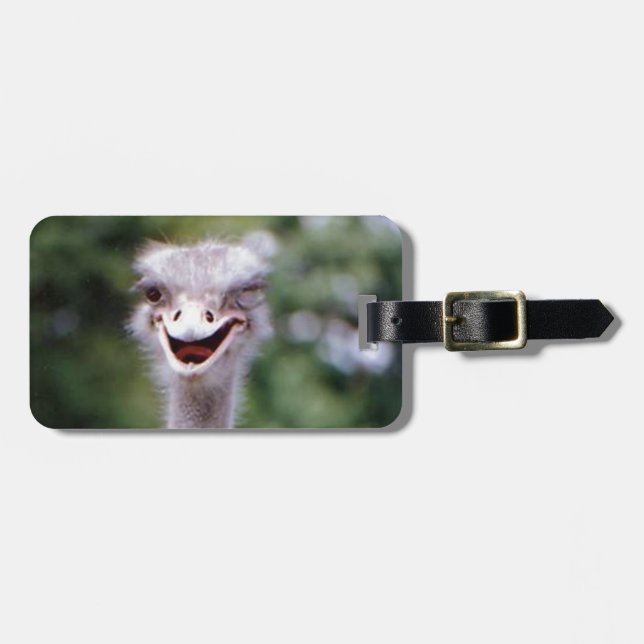 Funny Ostrich Bagagebricka (Horisontell Framsida)
