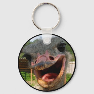 Funny Ostrich Bird Photo What's Up Nyckelring