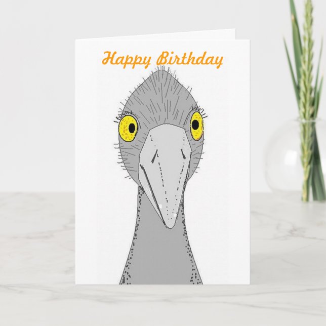 Funny Ostrich-födelsedagskort Kort (Framsida)