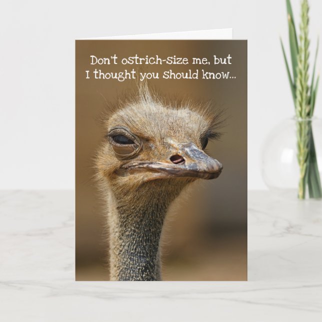 Funny Ostrich Gamge Birthday Kort (Framsida)