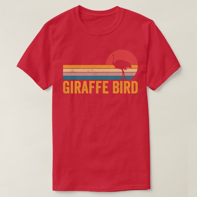 Funny Ostrich Giraffe Bird Retro T Shirt (Design framsida)
