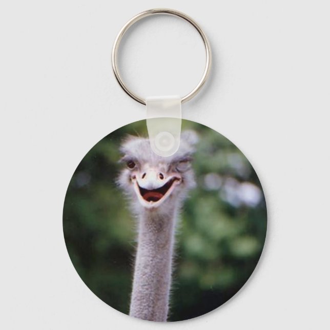 Funny Ostrich Nyckelring (Framsida)