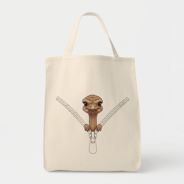 Funny Ostrich Peek  Tygkasse (Framsidan)
