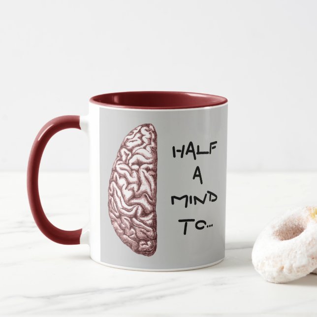 Funny Ote halv en Mind Brain Coffee Mugg (Med munk)