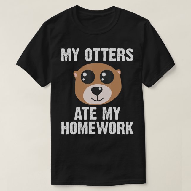 Funny Otter Animal Art Småbarn Otter Mam T Shirt (Design framsida)
