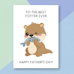 Funny Otter Animal Pun Fars dag Card Kort