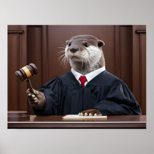 Funny Otter-domare i Courtroom Poster