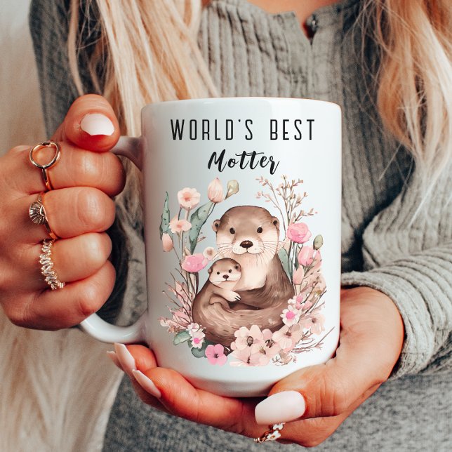Funny Otter Mors dag Gift for Djur älskare Kaffemugg (Skapare uppladdad)