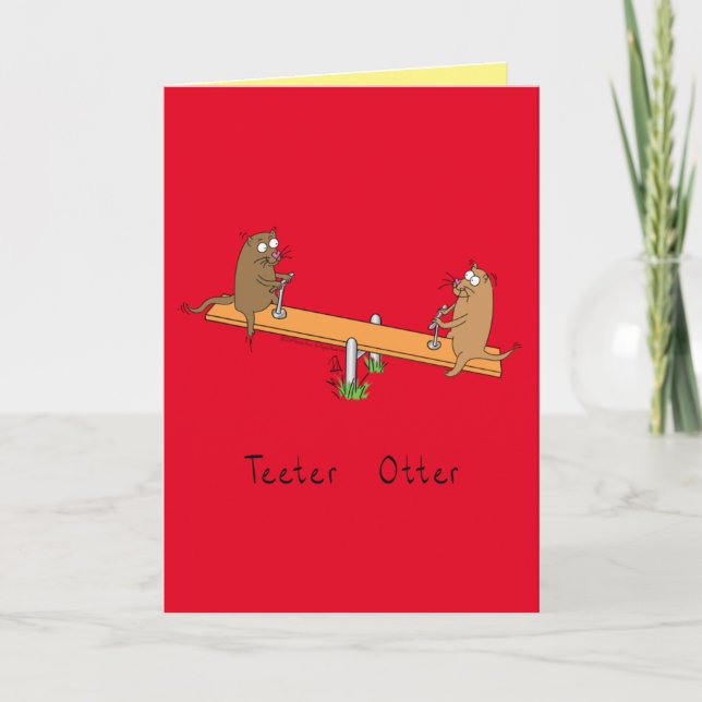 Funny Otter Teeter Totter Kids Kort (Framsida)