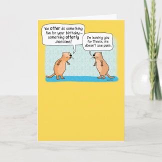 Funny Otters födelsedagskort Kort