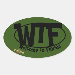 Funny oval dekal "Welcome to Florida" Ovalt Klistermärke