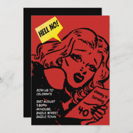 FUNNY over Backe Birthday Inbjudningskorts - Retro Inbjudningar