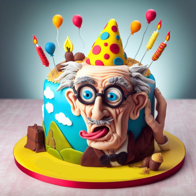 FUNNY ÖVER BACKE THEMED BIRTHDAY CAKE KORT (Skapare uppladdad)