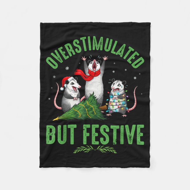 Funny Overstimulated But Festive Christmas Ssum Ho Fleecefilt (Framsidan)