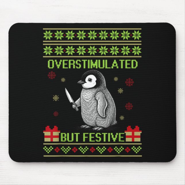 Funny Overstimulated But Festive Christmas Ugly Pe Musmatta (Framsidan)