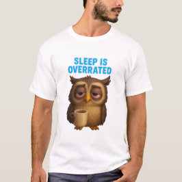 Funny Owl "Sleep Is Overrated" New Parents T Shirt