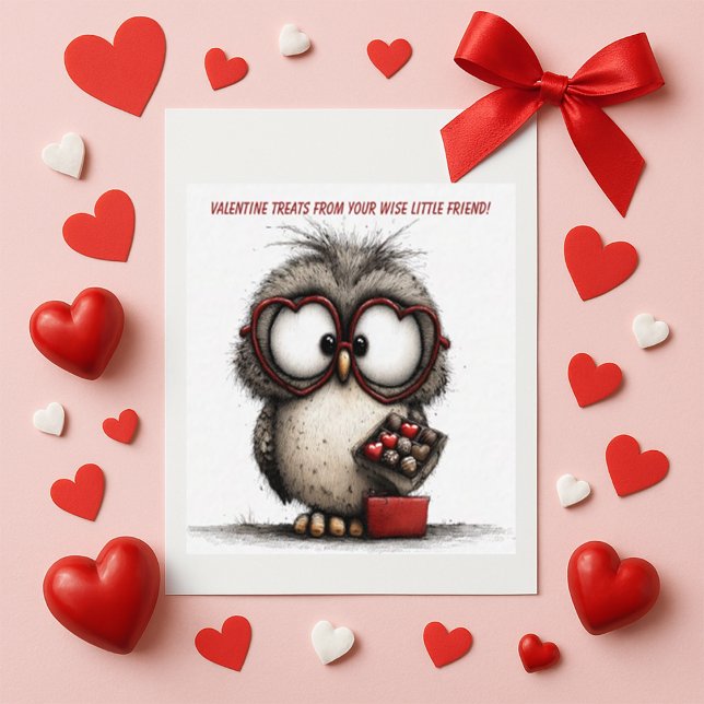 Funny Owl Valentine Card Anteckningskort (Skapare uppladdad)