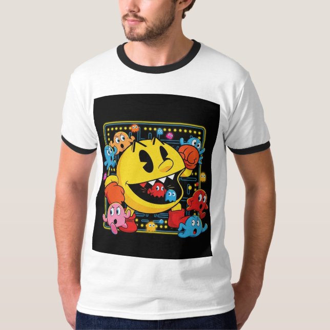 Funny Pac-Man T-Shirt – Retro Arcade Gaming Tee (Framsida)