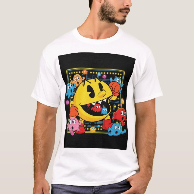 Funny Pac-Man T-Shirt – Retro Arcade Gaming Tee (Framsida)