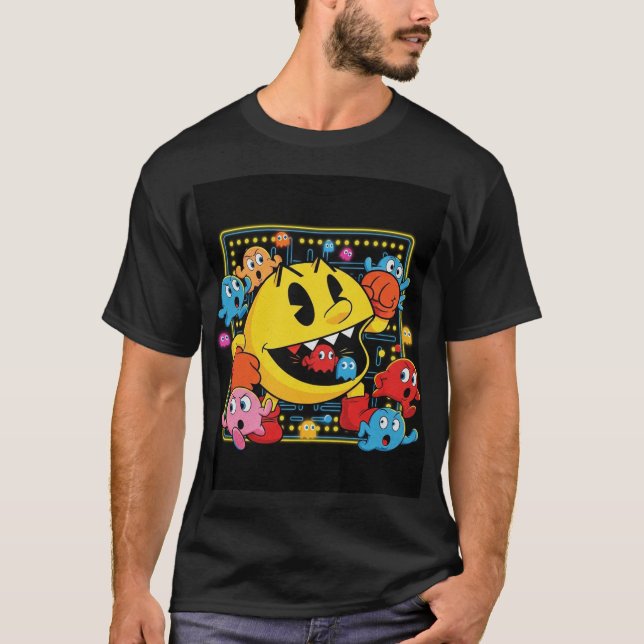 Funny Pac-Man T-Shirt – Retro Arcade Gaming Tee (Framsida)