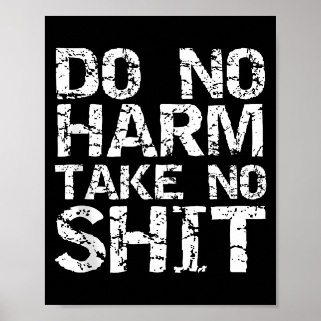 Funny Pacifist Quote Sarcastic Gift Do No Harm Tak Poster (Framsidan)