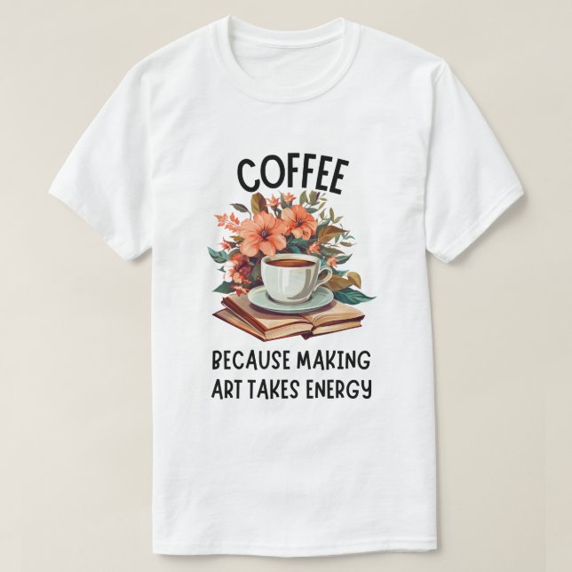 Funny Painter plus Coffee Älskare T Shirt (Design framsida)