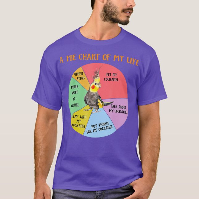 Funny Paj-diagram över livbockatiel Parrot Bird T Shirt (Framsida)
