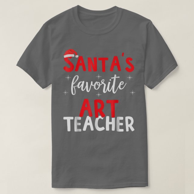 Funny Pajama Julafton Santas Favorite Art Teacher T Shirt (Design framsida)