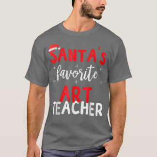 Funny Pajama Julafton Santas Favorite Art Teacher T Shirt