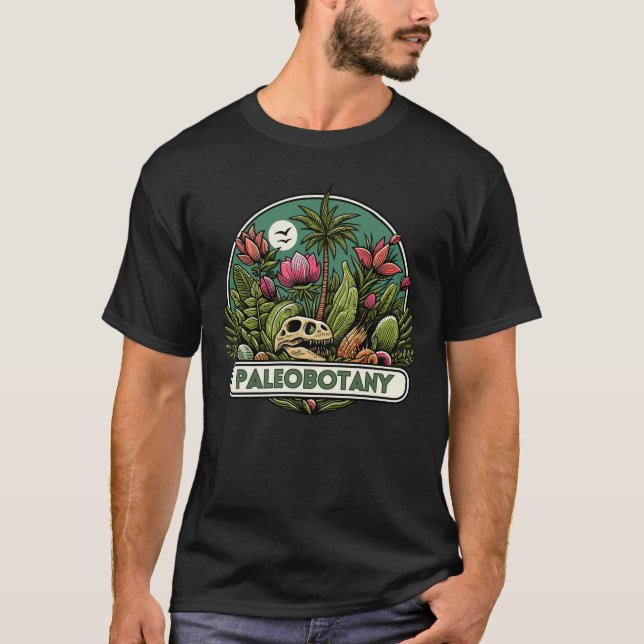 Funny Paleobotany Retro-Logotyp T Shirt (Framsida)