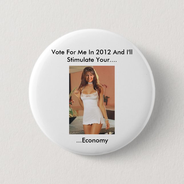 Funny Palin 2012 Button T Shirts (Anti Obama) Knapp (Framsida)