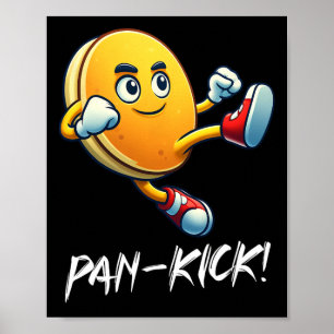 Funny Pancake Pan Karate Kick Boys Girls Food Kärl Poster