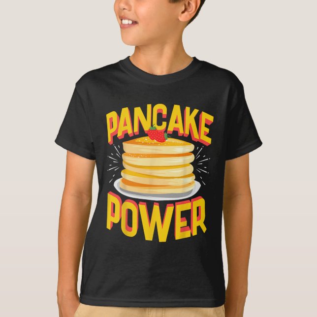 Funny Pancake Power T Shirt (Framsida)