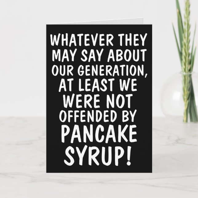 FUNNY PANCAKE SYRUP BIRTHDAY-KORT HELGKORT (Framsida)