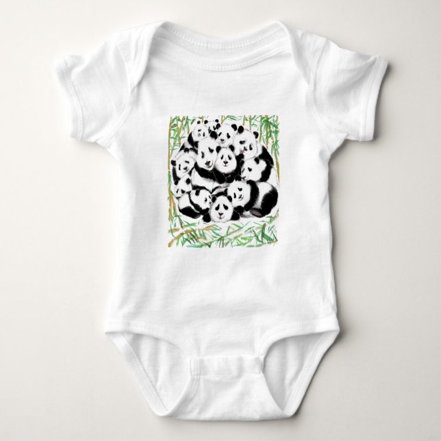 Funny Panda Baby Bodykostym T Shirt (Framsida)