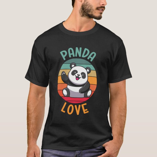 Funny Panda Bear Panda Kärlek Boys T Shirt (Framsida)