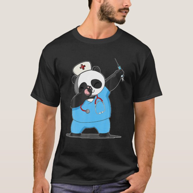 Funny Panda Bear Tee Dabbing Panda Bear SCrub Kost (Framsida)