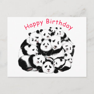 Funny Panda Birthday Card Vykort