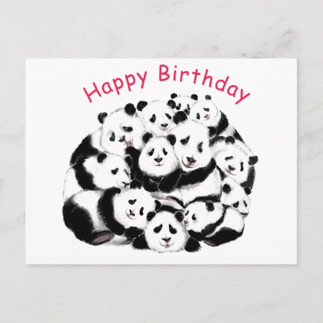 Funny Panda Birthday Card Vykort (Framsida)