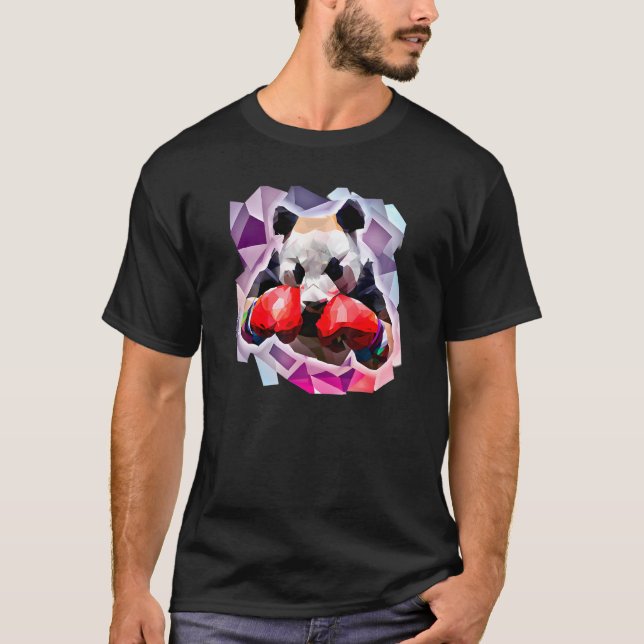Funny Panda Boxing Cool Animal Lover Gloves Boxer  T Shirt (Framsida)