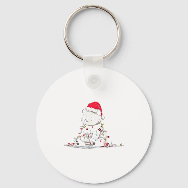 Funny Panda Christmas Graphics Animal Lights Lover Nyckelring (Framsida)