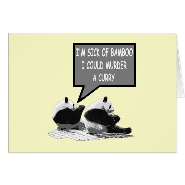 Funny Panda Hälsningskort (Framsidan Horizontal)