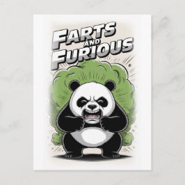 Funny Panda making a Fart on a White Helg Vykort