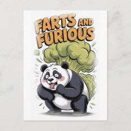 Funny Panda making a Fart on a White Helg Vykort