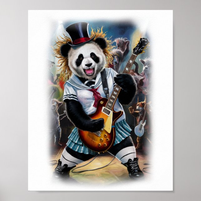 Funny Panda plays Rock and Roll on a Poster (Framsidan)
