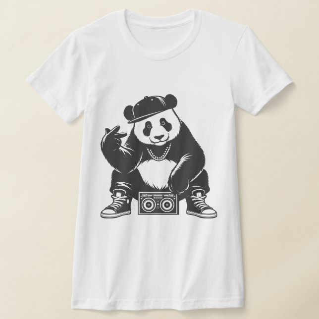 Funny Panda T Shirt (Laydown)