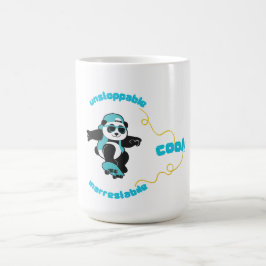 Funny Panda Wearing Sunglasses & Cap Kaffemugg